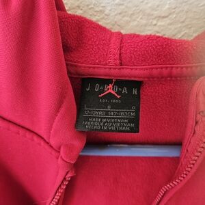 Jordan Bright Red Zip-Up Hoodie -Size L 12-13 YR. OLD - BASKETBALL